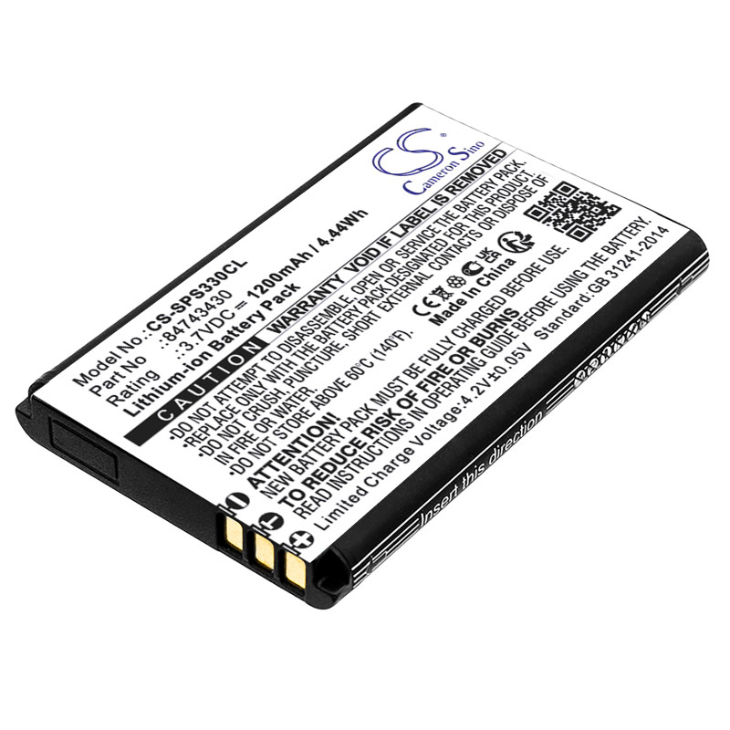 Spectralink S33 DECT / 84743430 1200mAh 4.44Wh Li-Ion 3.7V (Cameron Sino)