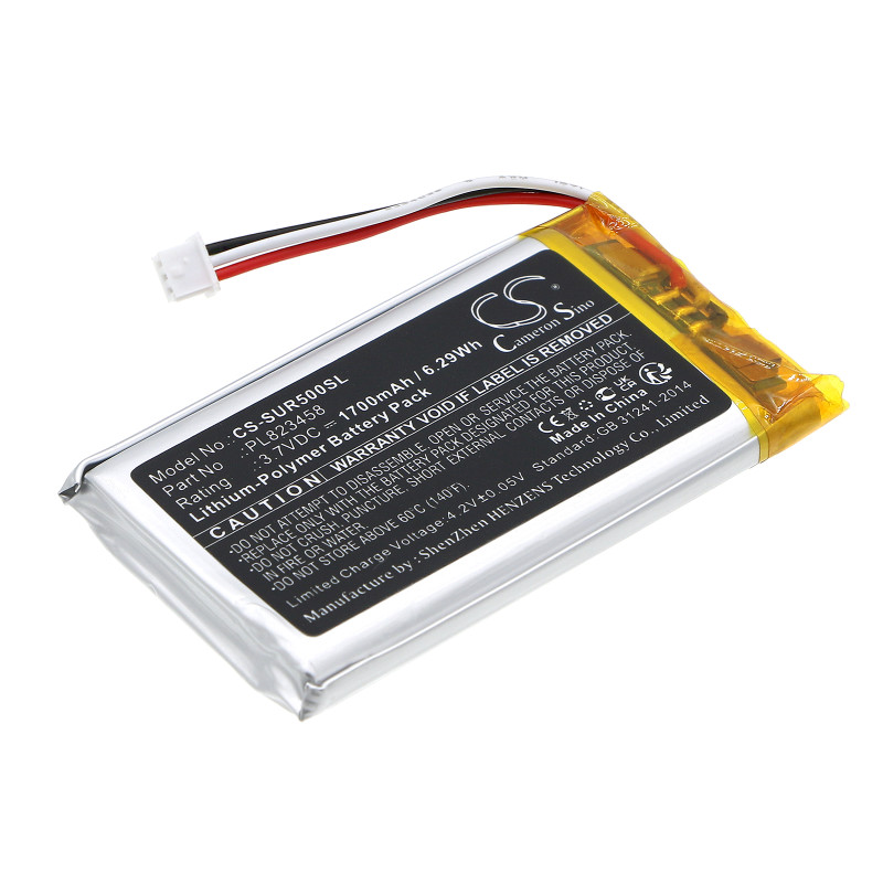 Savant Remote Control 500 / PL823458 1700mAh 6.29Wh Li-Polymer 3.7V (Cameron Sino)