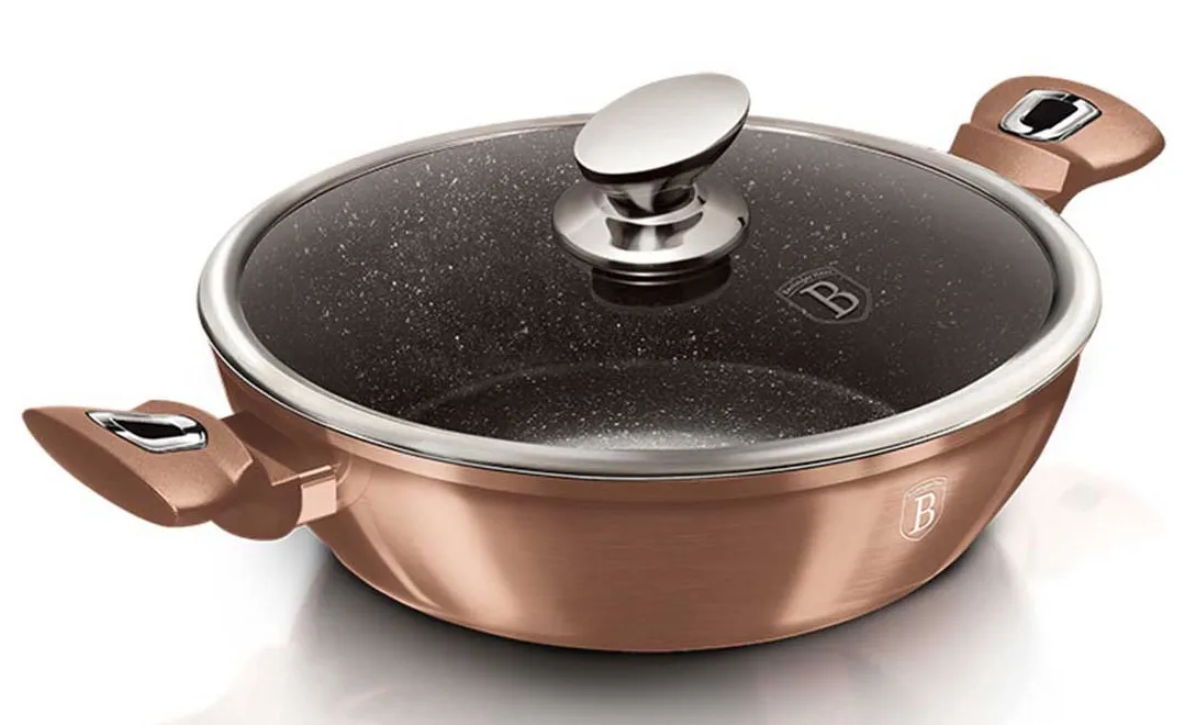 Granitowy złoty garnek z pokrywą R2-A40