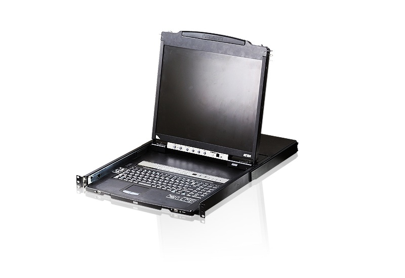 Aten Przełącznik KVM 16 port Dual Rail LCD 19 + keyboard + touchpad USB-PS/2 (CL5816N-ATA-AG)