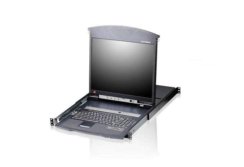 Aten ALTUSEN KVM 8-port Hight Density Dual Rail LCD19 + Keyboard + Tuchpad 19 1U (KL1508AN-AXA-AG)