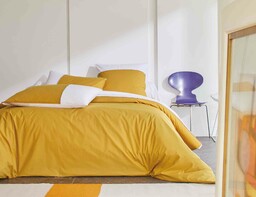 Blanc Des Vosges Poszewka perkalowa Duo Ocre