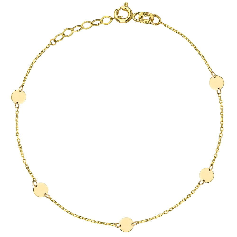 Bransoletka złote pełne kółka pr. 585