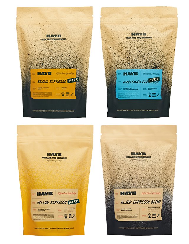 HAYB DARK Espresso Starter Pack – zestaw kaw do ekspresu 4x250g