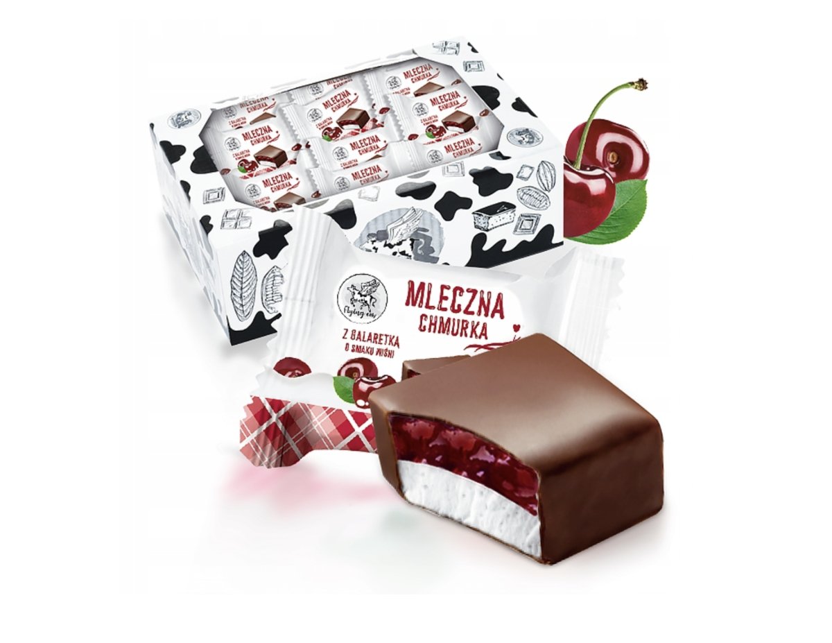 Cukierki Mleczna Chmurka z Galaretką o smaku Wiśniowych AIM 1 kg 1000 g