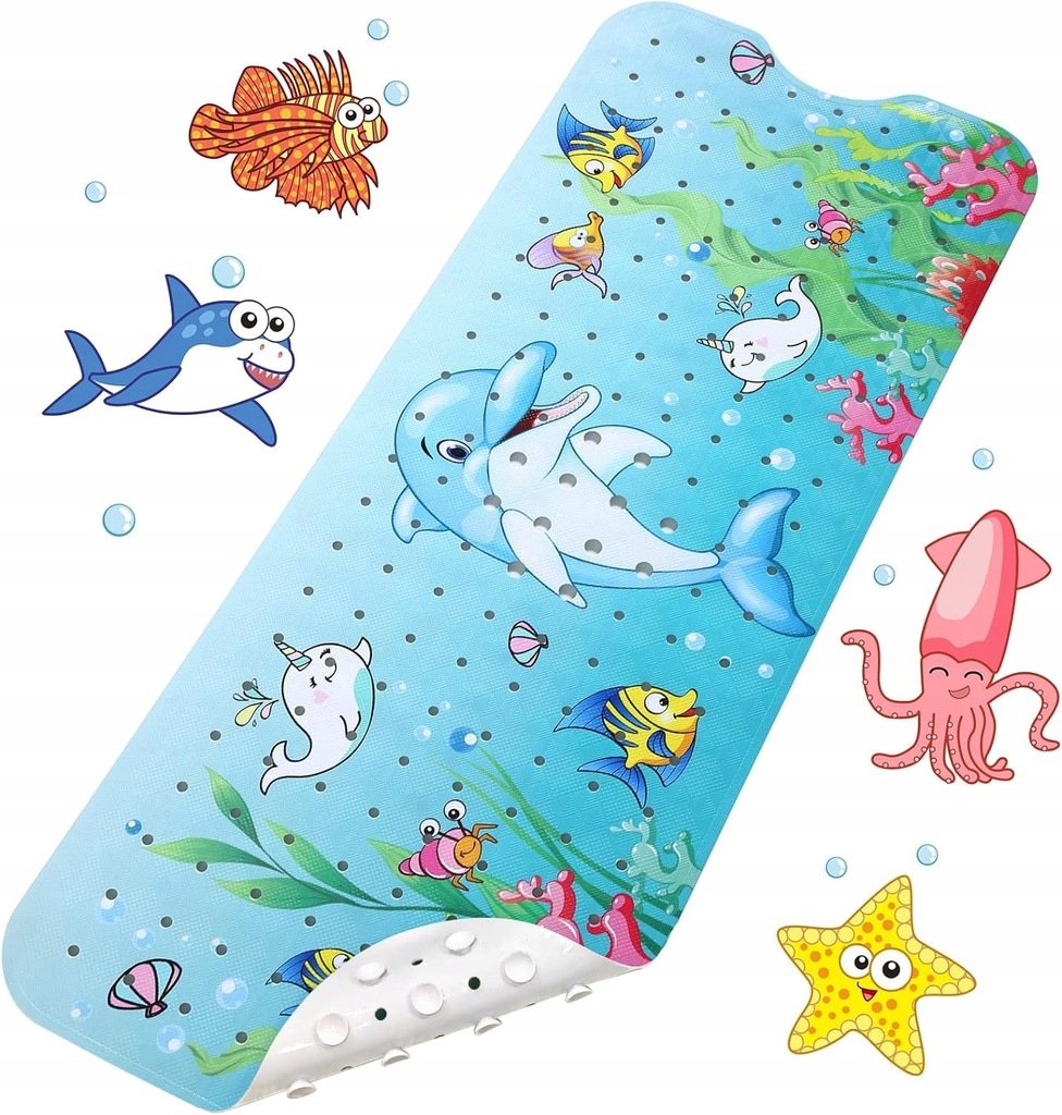 MATA ANTYPOŚLIZGOWA DO WANNY DLA DZIECI 100x40cm do łazienki kolorowa