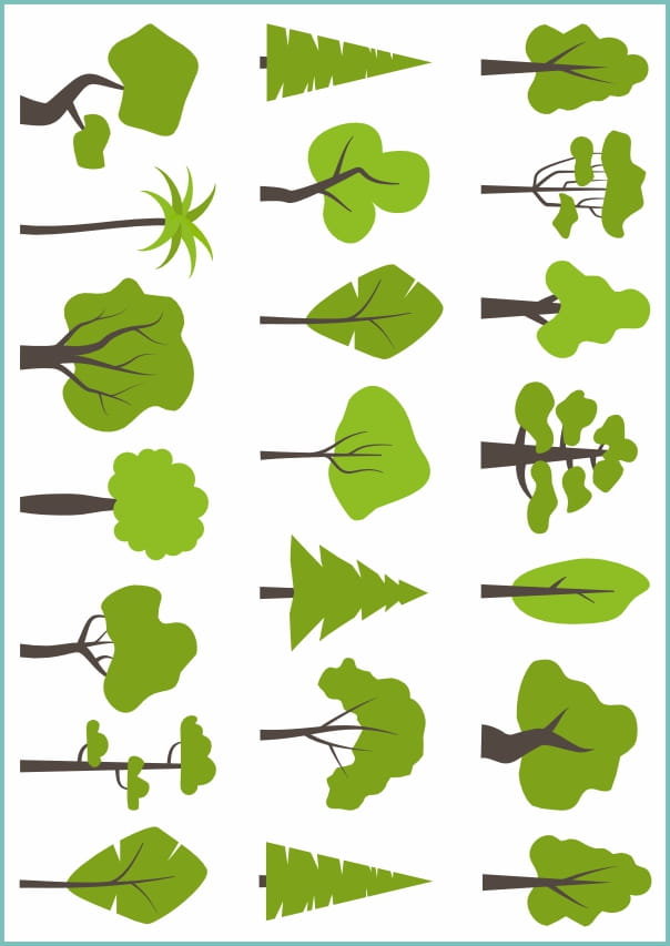 Tatuaże zmywalne tymczasowe modern green trees, zielone drzewa