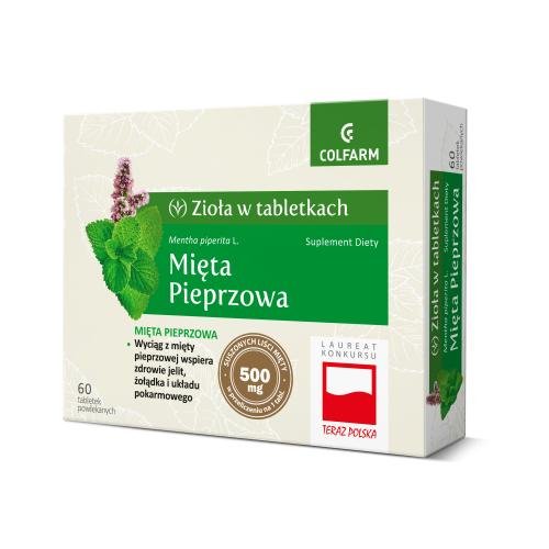 Suplement diety, Suplement diety, Colfarm, Mięta pieprzowa, na żołądek, na jelita 60 tabletek