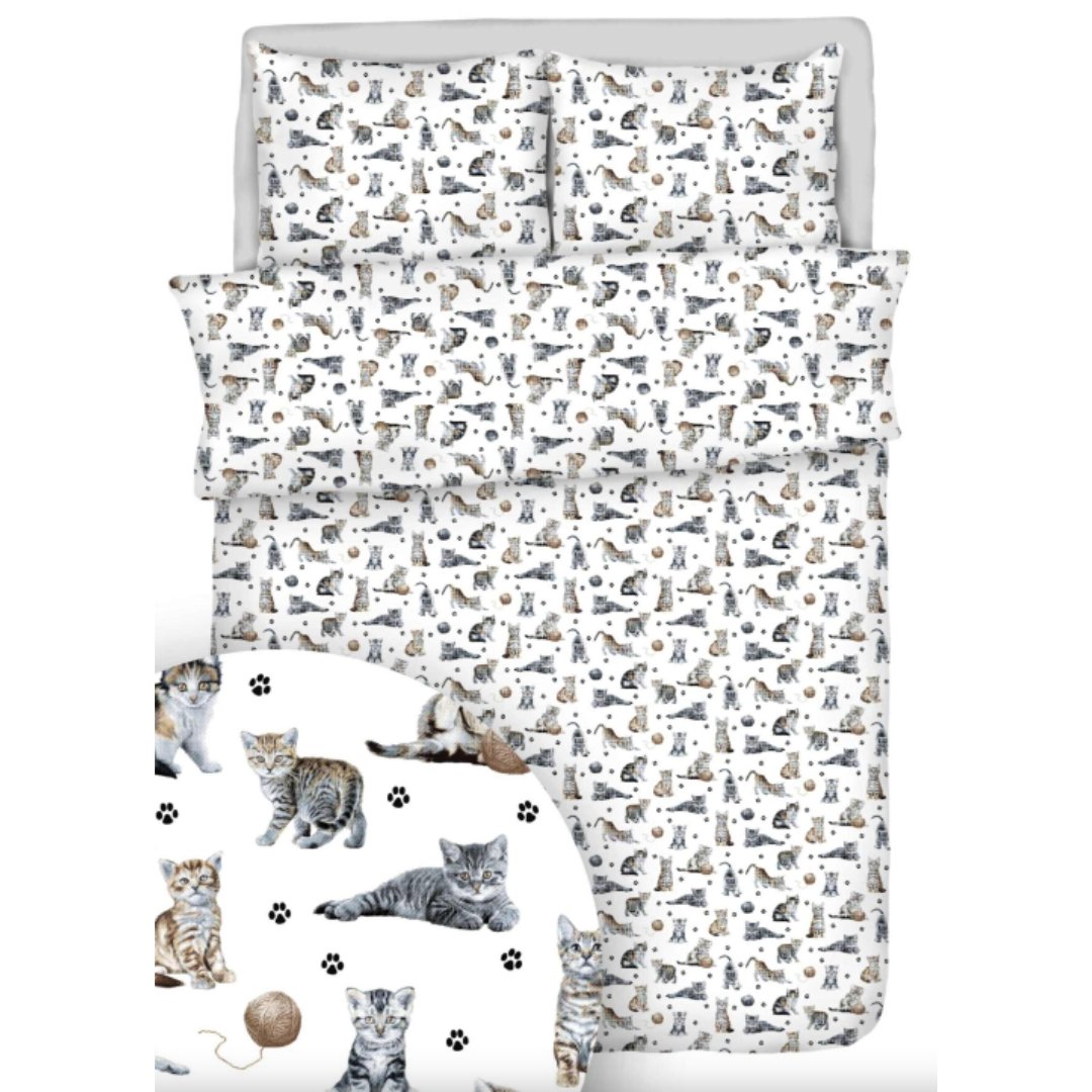 Komplet Pościeli Dziecięcej 100x135 + 50x60 Kotki