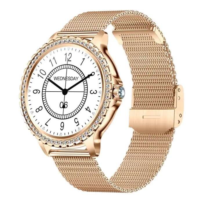 Фото - Смарт годинник Smartwatch zegarek Bestphone BF3 złoty z opaską milanese ZAP rose gold