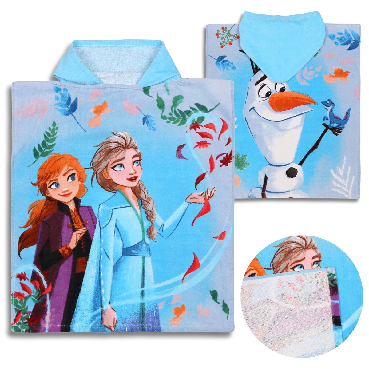 DISNEY Kraina Lodu Dziecięcy ręcznik, poncho z kapturem 50x115 cm