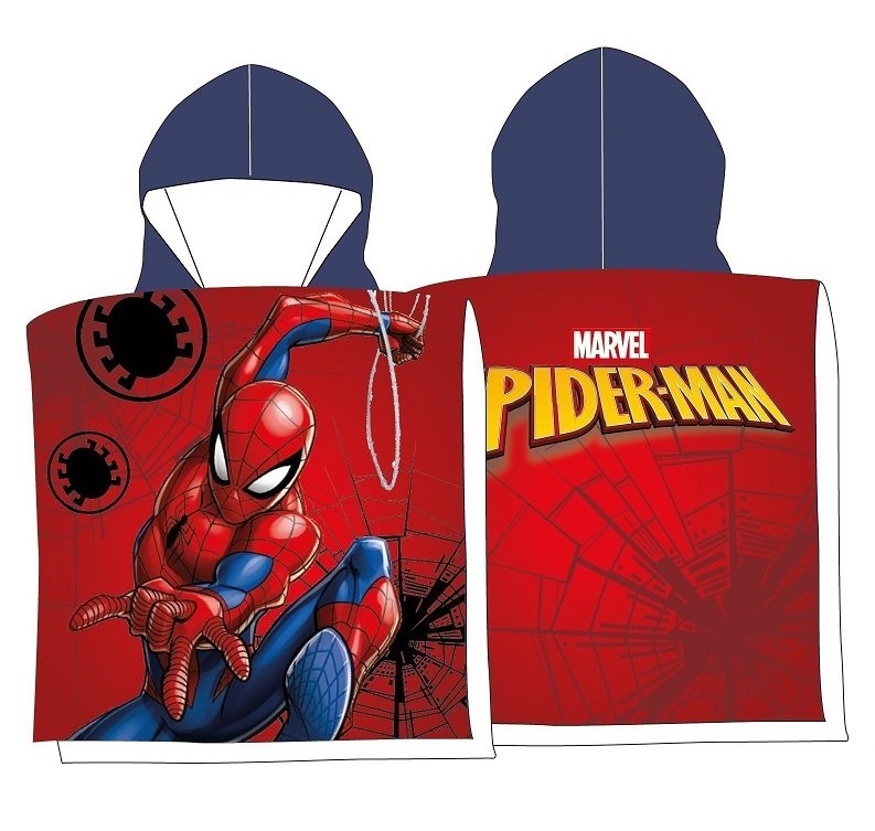 Ręcznik plażowy dziecięcy poncho 55x110 Spiderman