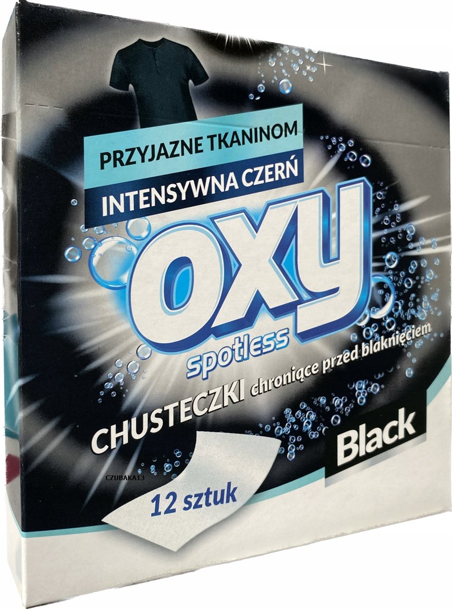 OXY SPOTLESS Chusteczki chroniące przed blaknięciem BLACK 12 szt.