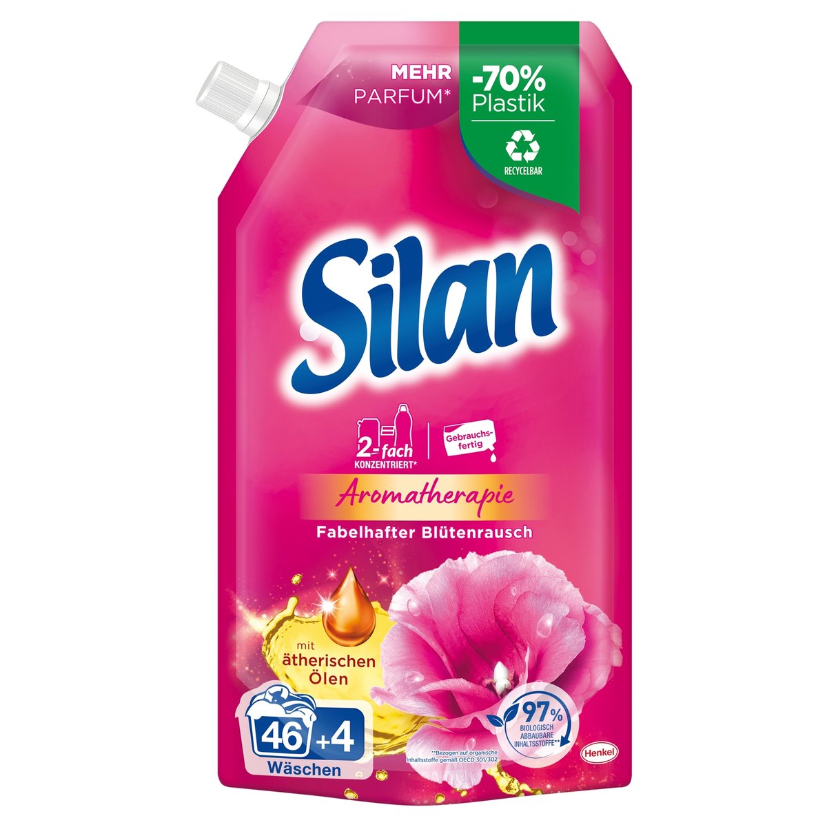 SILAN Płyn do zmiękczania tkanin KONCENTRAT 550 ml (50 prań) KWIATOWY