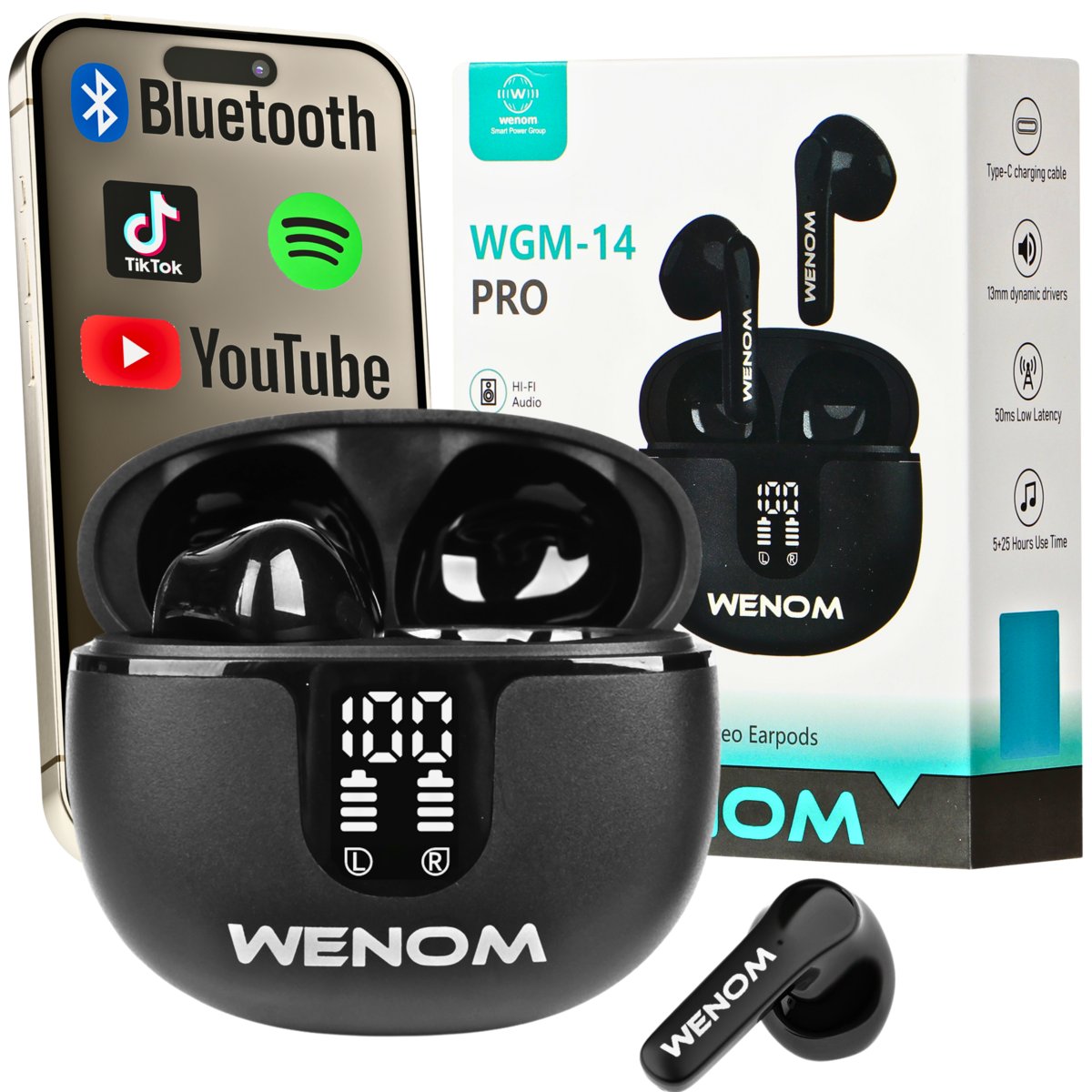 Wenom WGM 14 PRO ANC czarne