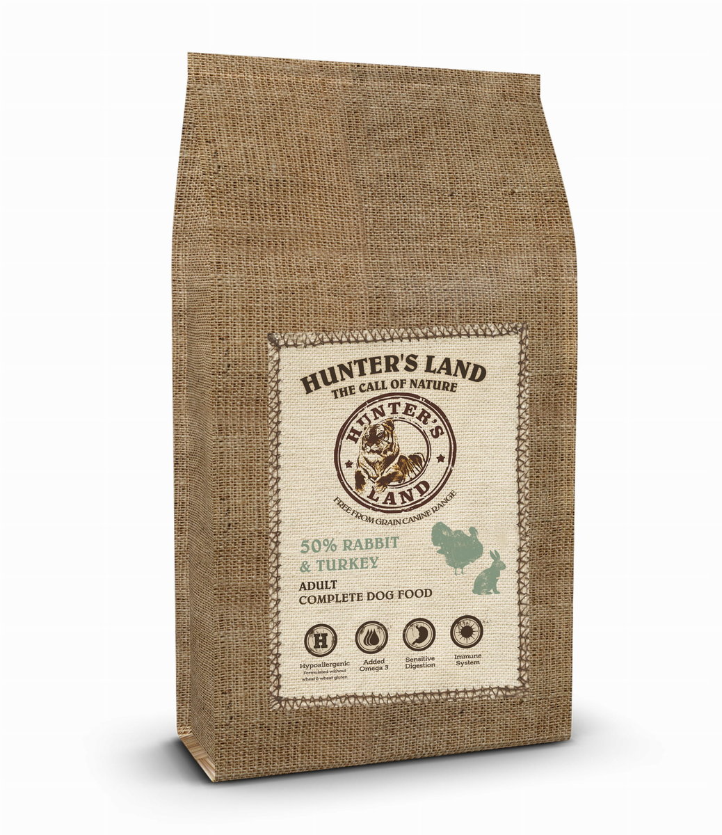 HUNTER''S LAND Grain Free 50% Turkey and Rabbit  2kg