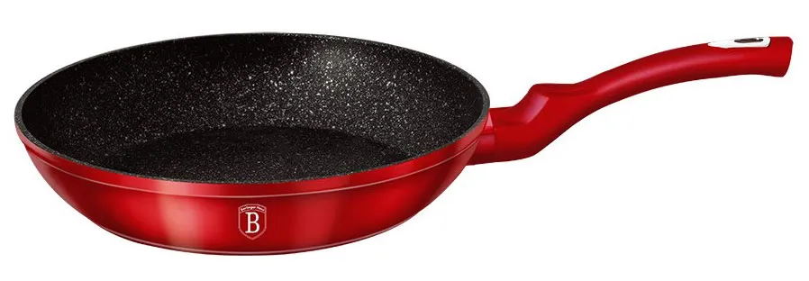 Aluminiowa czerwona patelnia na indukcję 20cm A0-F32