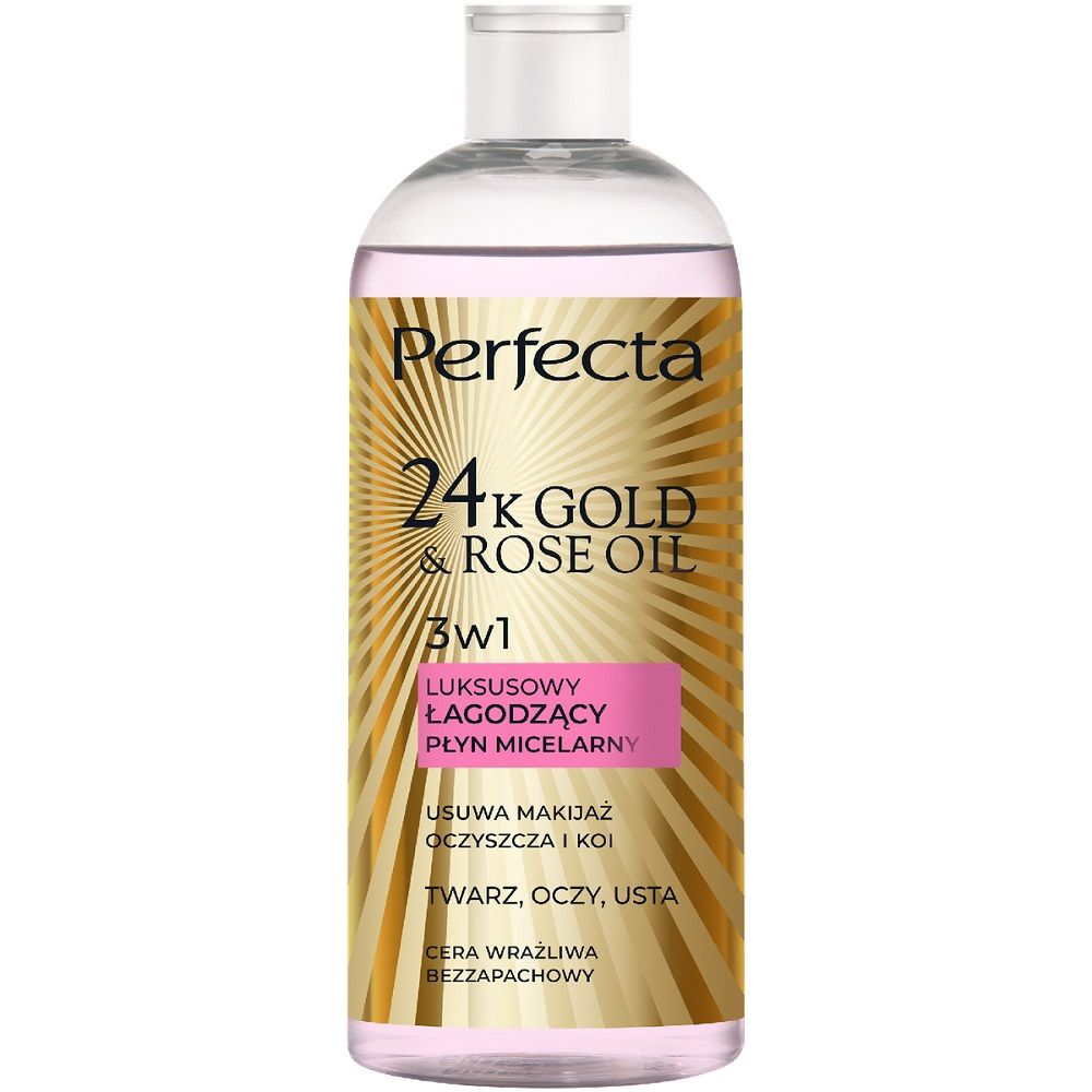 24K Gold & Rose Oil luksusowy łagodzący płyn micelarny 400ml