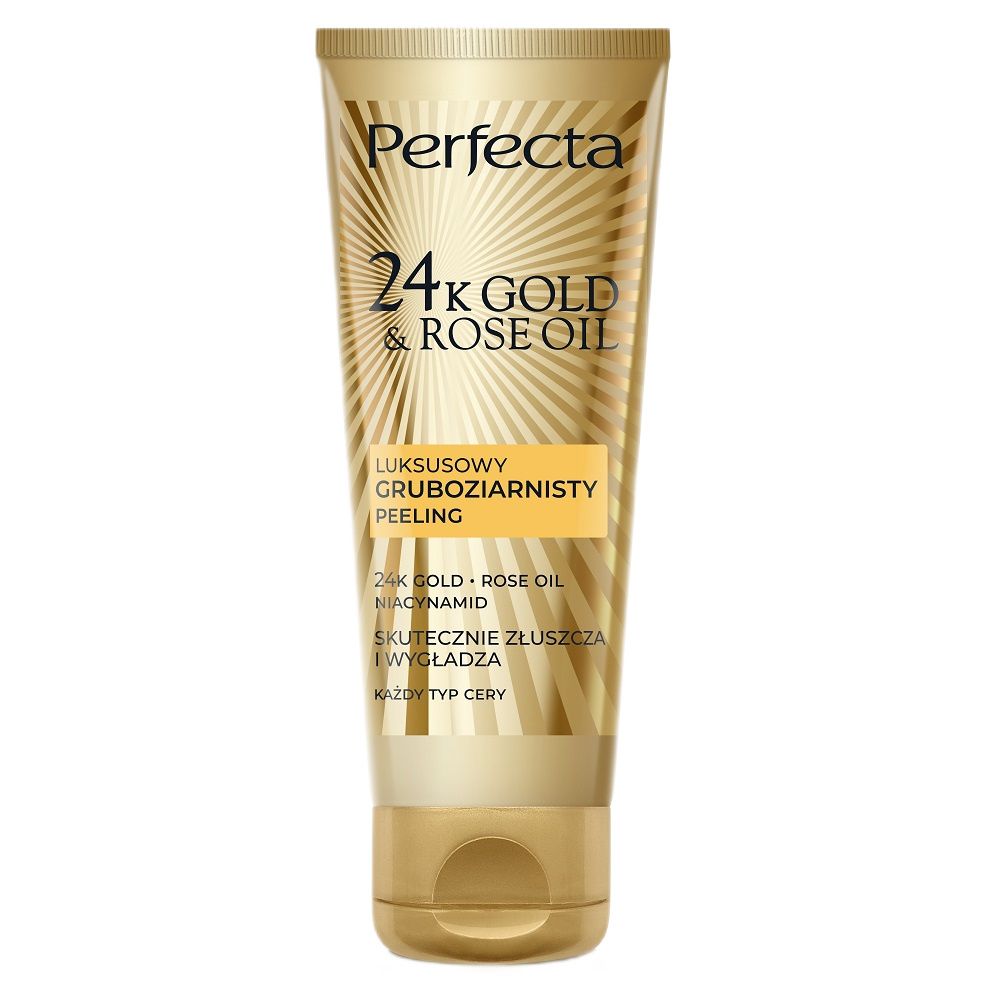 24K Gold & Rose Oil luksusowy gruboziarnisty peeling do twarzy 75g