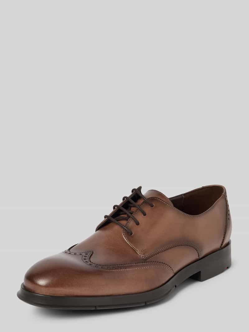 Buty derby skórzane z ozdobnymi szwami model ‘NAIROBI’
