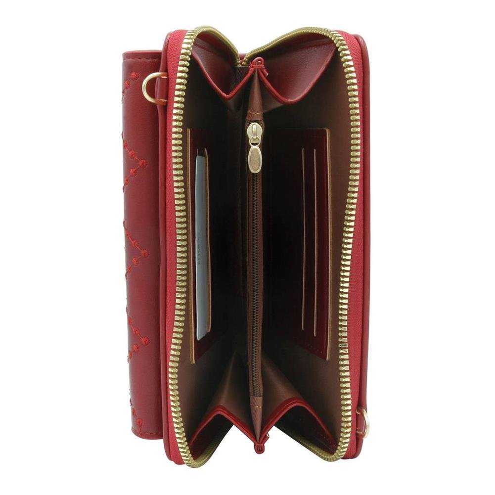 Torebka na ramię damska listonoszka crossbody na gotówkę i telefon portfel na pasku Cavaldi, czerwony