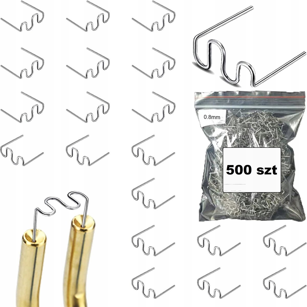 ZSZYWKI DO ZGRZEWARKI PLASTIKU GROTY 0,6mm 500szt NL-001