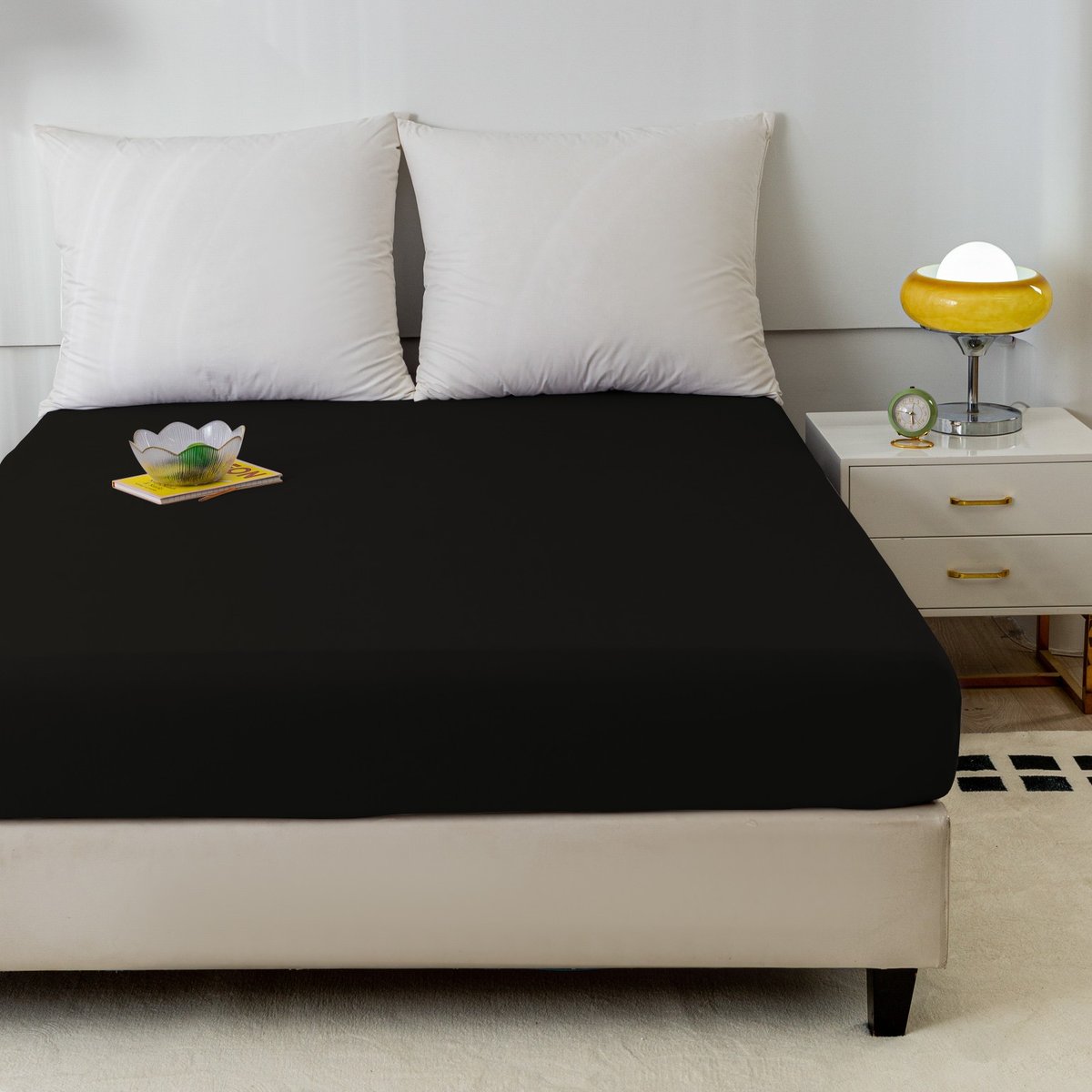 Cotton World Prześcieradło 160x200 RBAW04 ciemnoszare bawełna gumka