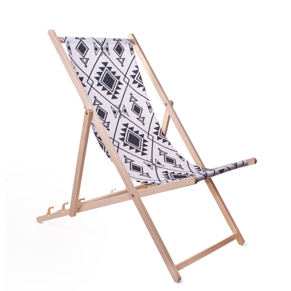 Leżak ogrodowy plażowy AZTEC drewniany 120x56x2,8/6 cm HOMLA