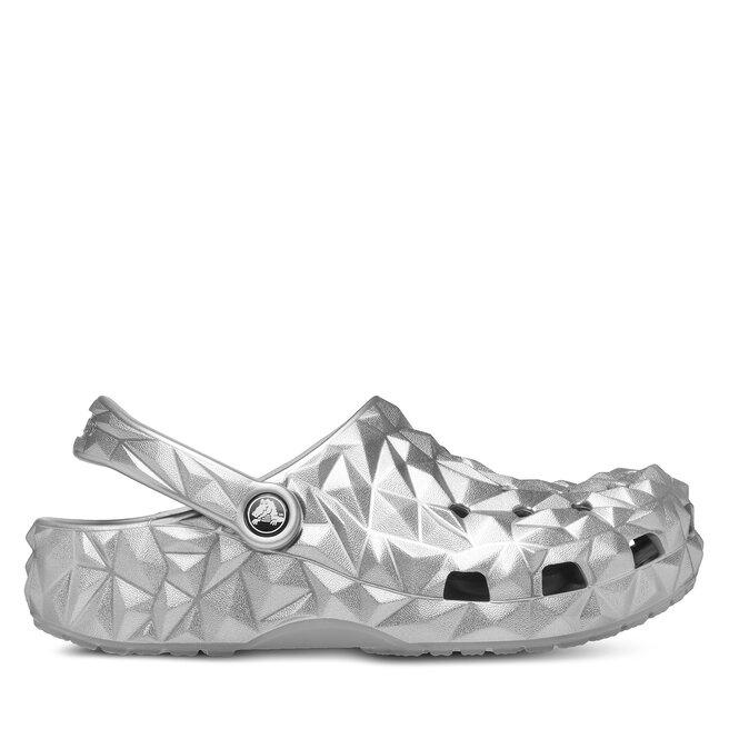 Klapki Crocs Cls Metallic Geometric Clog 210002 Srebrny