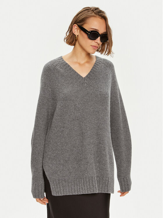 Weekend Max Mara Sweter Pania 2425366132 Szary Oversize