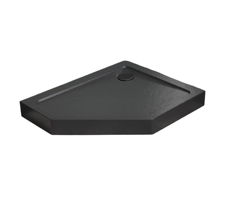 Radaway Doros PT E Compact Brodzik pięciokątny 100x90 cm prawy stone czarny SDRPTP1090-05-54SR
