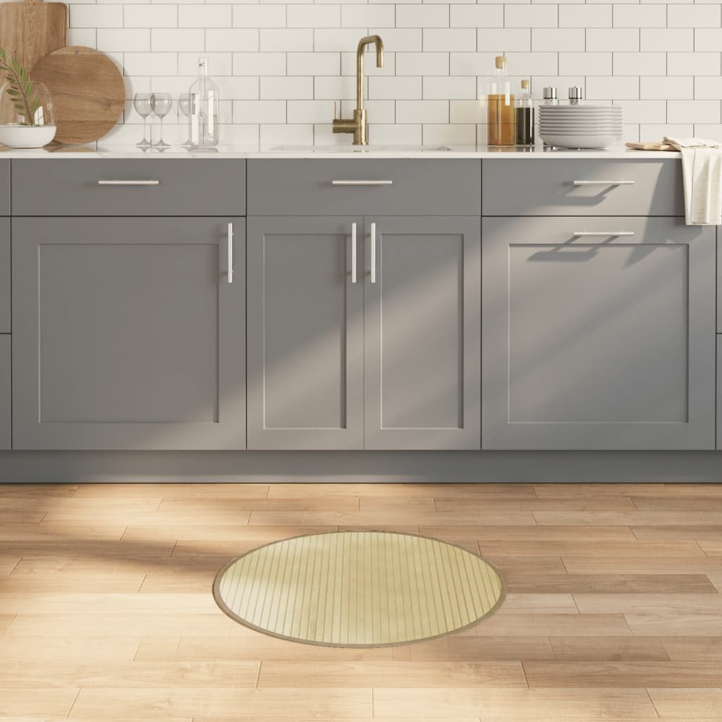 Dywan okrągły, jasny naturalny, 60 cm, bambusowy