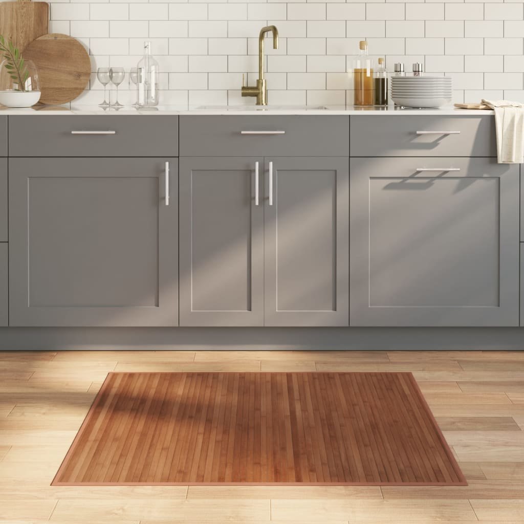 Dywan prostokątny, brązowy, 80x100 cm, bambusowy