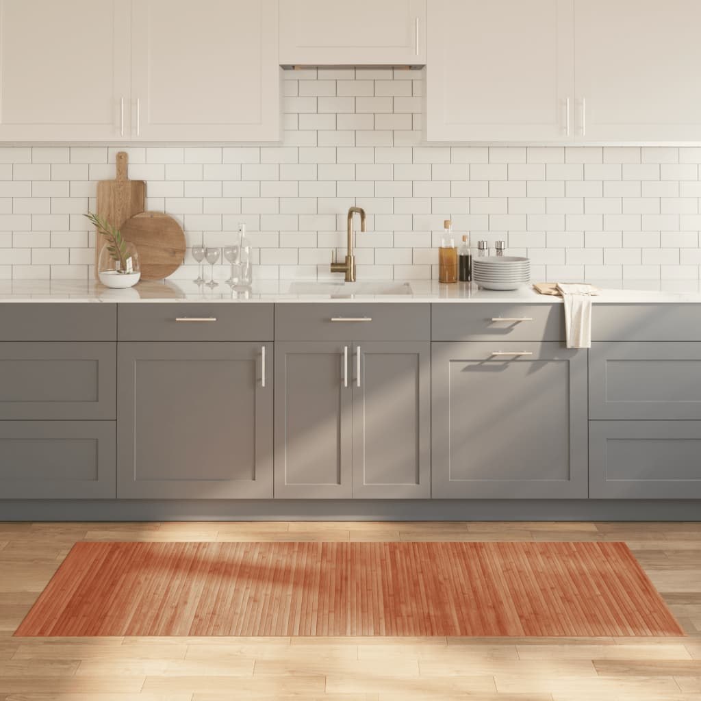 Dywan prostokątny, brązowy, 80x200 cm, bambusowy