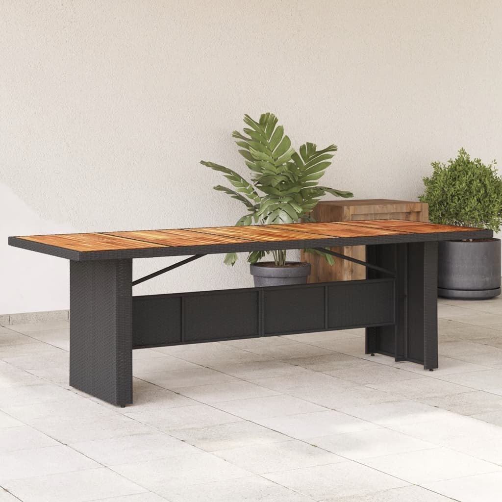 Stół ogrodowy z akacjowym blatem, czarny, 240x90x75 cm Lumarko!