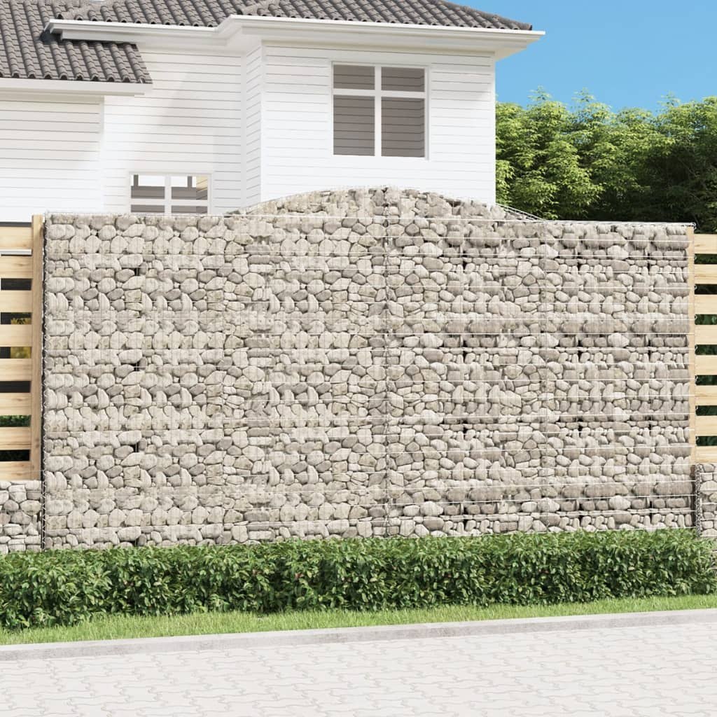 Kosze gabionowe, 8 szt, 400x50x220/240 cm, galwanizowane żelazo #