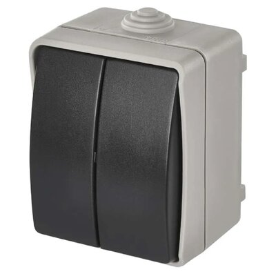 Decento natynkowy 2P IP54 szaro-czarny