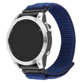 Fixed Nylonowy pasek Nylon Sporty Strap, QuickFit 26mm do Garmin Fenix 7X Pro / 7X / 6X Pro / 5X Plus / 5X / 3HR / 3, ciemnoniebieski