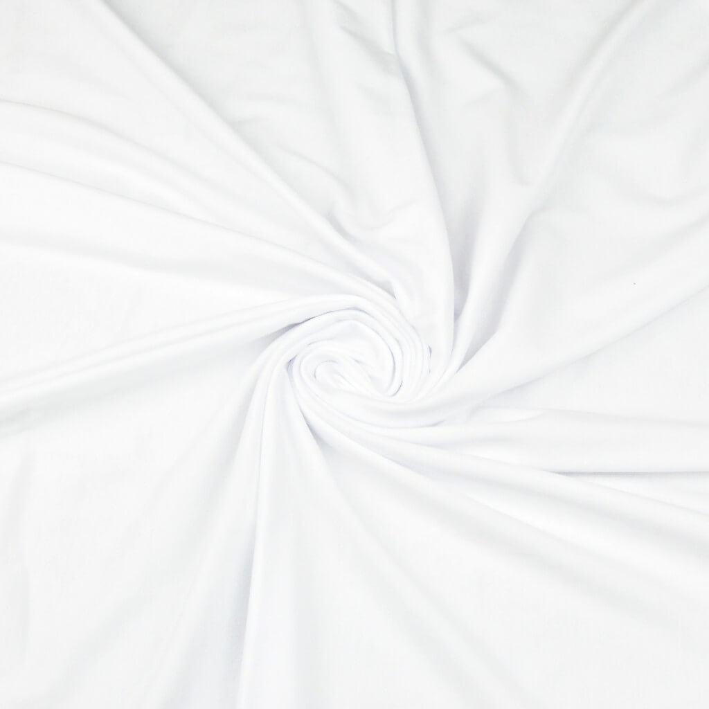 Dzianina bawełniana Interlock jednokolorowa biała