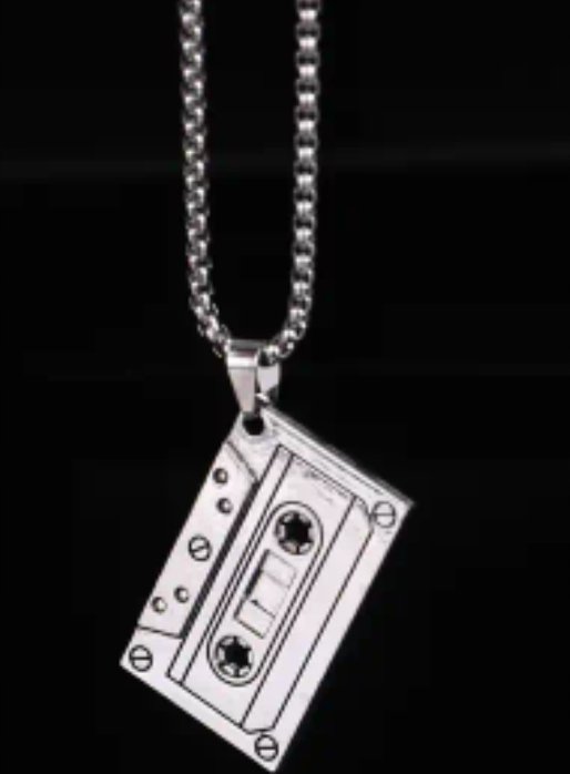 Naszyjnik wisiorek kaseta VHS rap prezent Y2K
