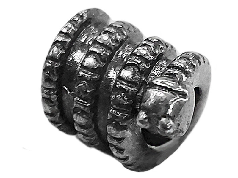 Srebrna Zawieszka 925 Oksydowane Srebro W Kształcie Węża Walec Żmijka Beads Do Bransoletki