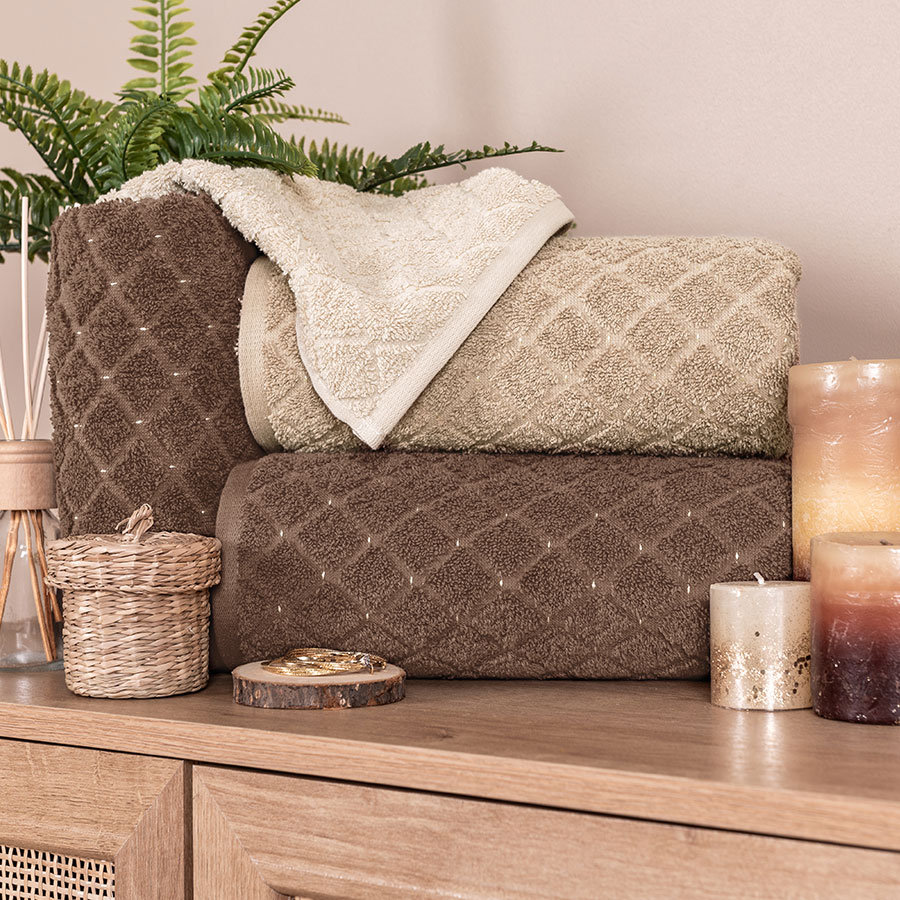 Ręcznik OLIWIER brązowy 70x140 cm