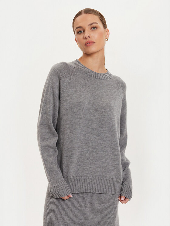 Max Mara Leisure Sweter Salvia 2426366158 Szary Relaxed Fit