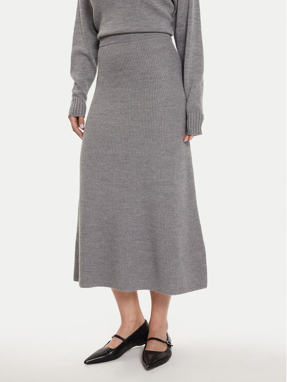 Max Mara Leisure Spódnica midi Agile 2426306028 Szary Regular Fit