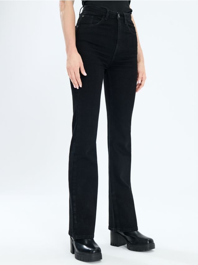 Sinsay - Jeansy straight leg - czarny