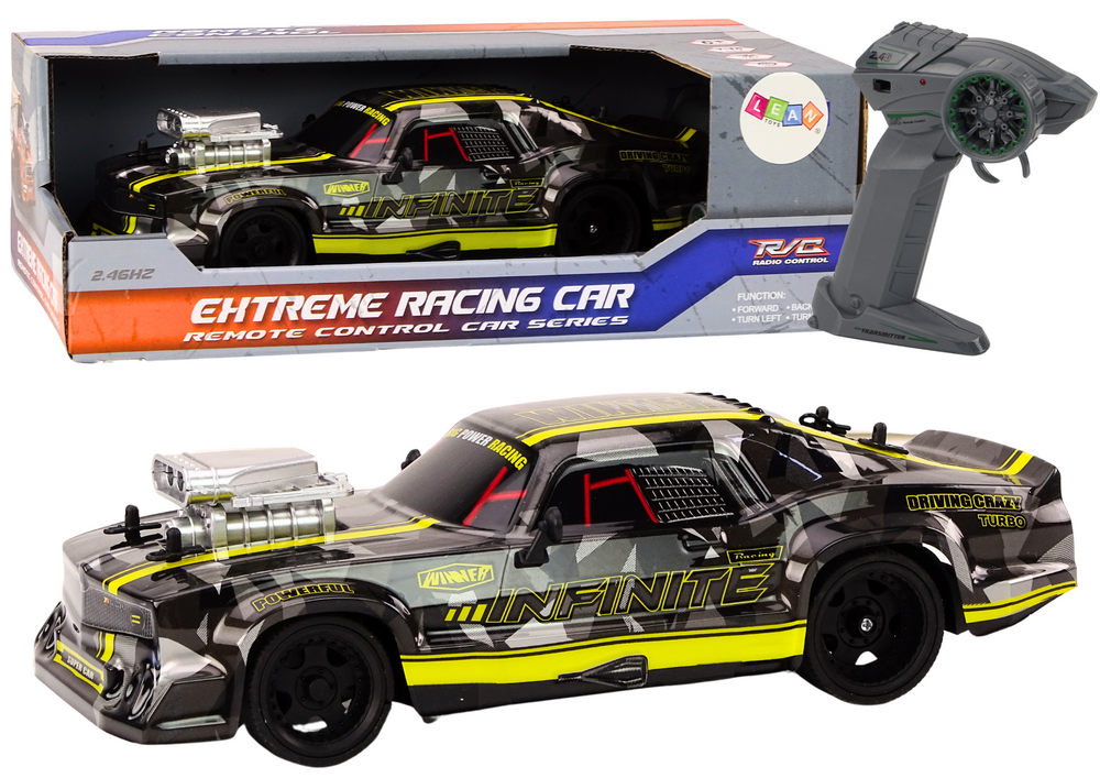 Auto sportowe RC 1:16 czarne Leantoys