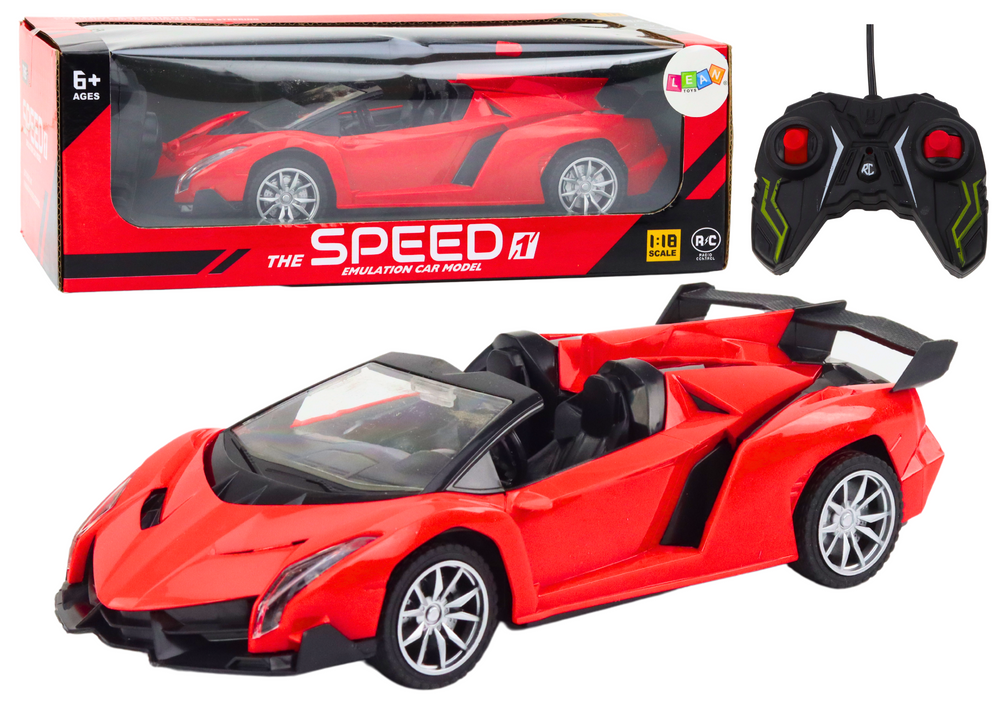 Auto sportowe RC 1:18 czerwone Leantoys