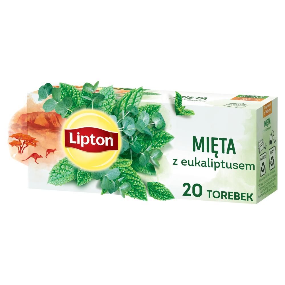 Lipton Herbatka ziołowa mięta z eukaliptusem 26 g (20 torebek)