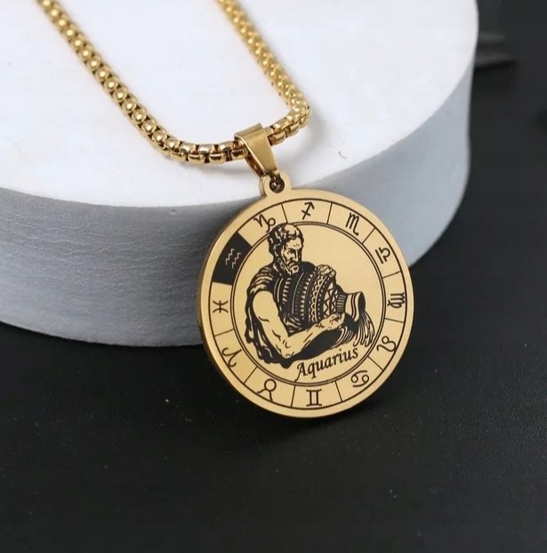 Naszyjnik wisiorek Wodnik Aquarius znak zodiaku prezent