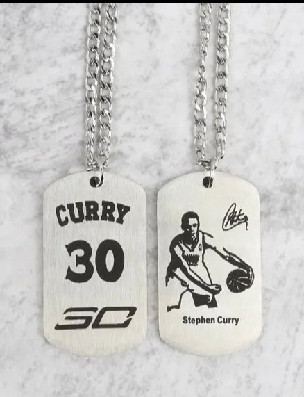 Naszyjnik wisiorek Stephen Curry Golden State Warriors 30 prezent